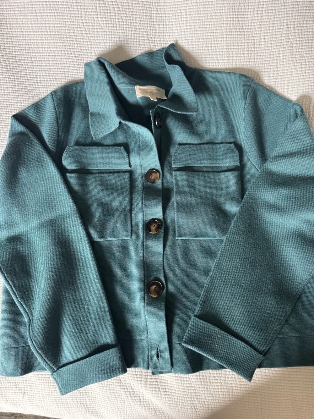 Sezane Merino Wool Betty Cardigan Sage - Size M - Picture 5 of 6